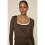 The Lola Club Bruna-004 Wrap Top - Espresso