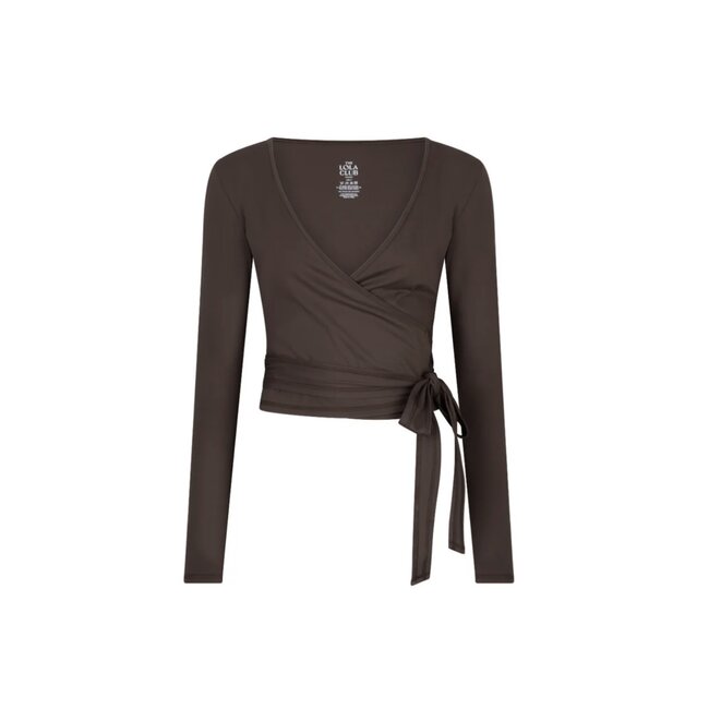 The Lola Club Bruna-004 Wrap Top - Espresso