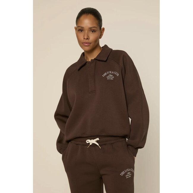 The Lola Club Ebony-001 Polo Sweater - Espresso