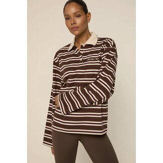 The Lola Club Emilia-001 Polo - Striped Espresso