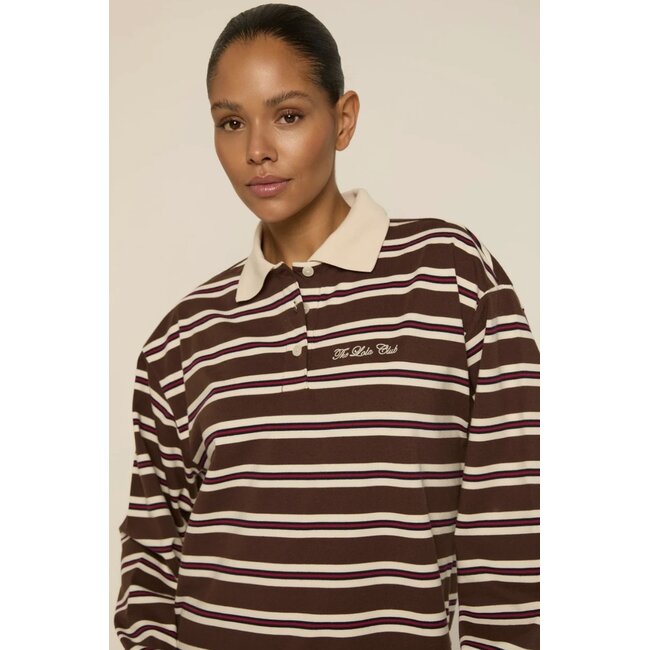 The Lola Club Emilia-001 Polo - Striped Espresso