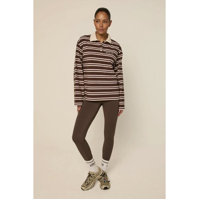 The Lola Club Emilia-001 Polo - Striped Espresso