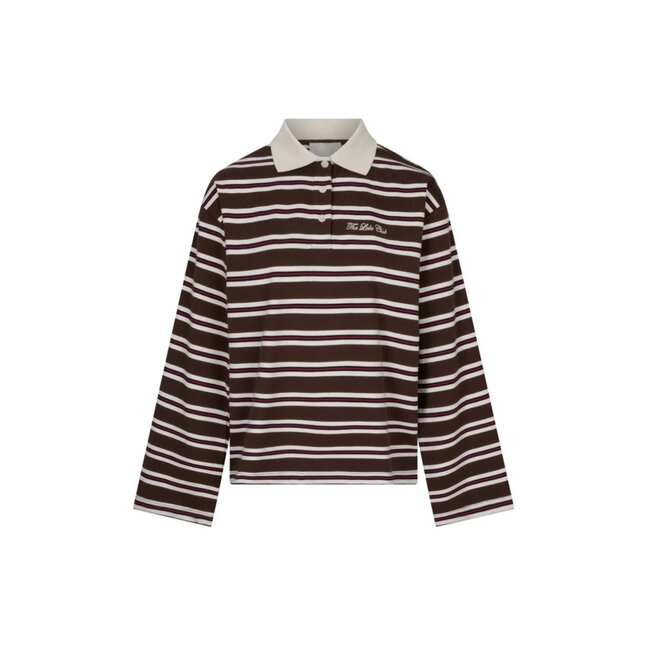 The Lola Club Emilia-001 Polo - Striped Espresso