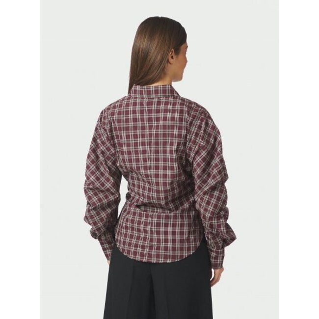 Neo Noir Neoella Medium Check Shirt 168469 182 - Plum
