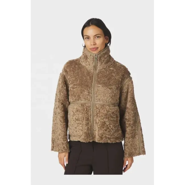 Neo Noir Nida Faux Fur Jacket 168299 214 - Taupe