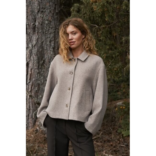 Neo Noir Hamra Herringbone Twill Jacket 168855 976 - Beige Melange