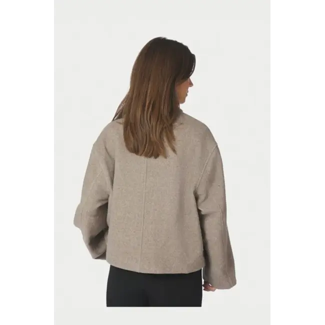Neo Noir Hamra Herringbone Twill Jacket 168855 976 - Beige Melange