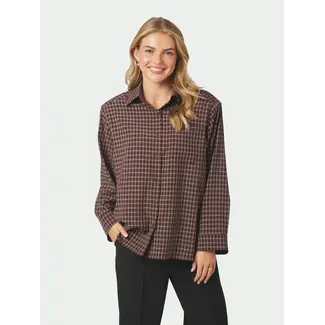 Neo Noir Anella Check Blouse 170207 345 - Chocolate Plum