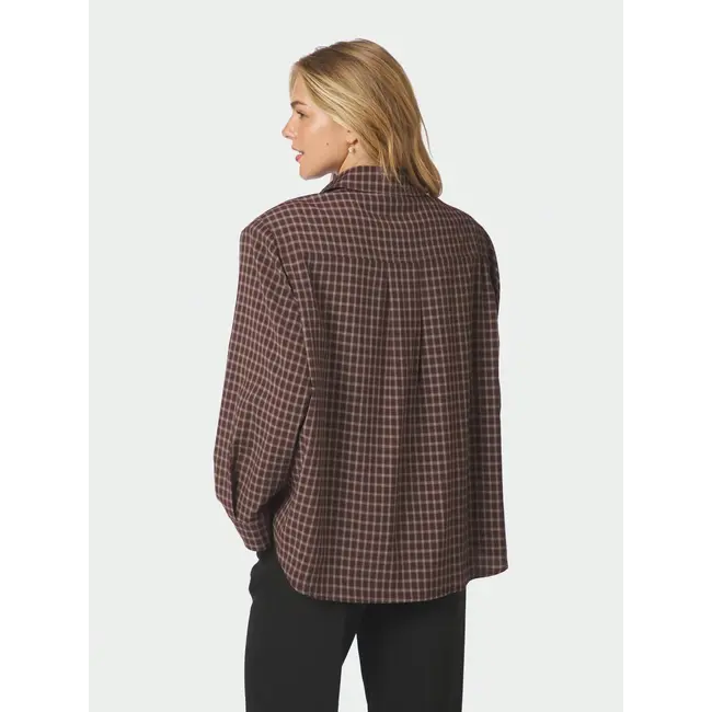 Neo Noir Anella Check Bloese 170207 345 - Chocolate Plum