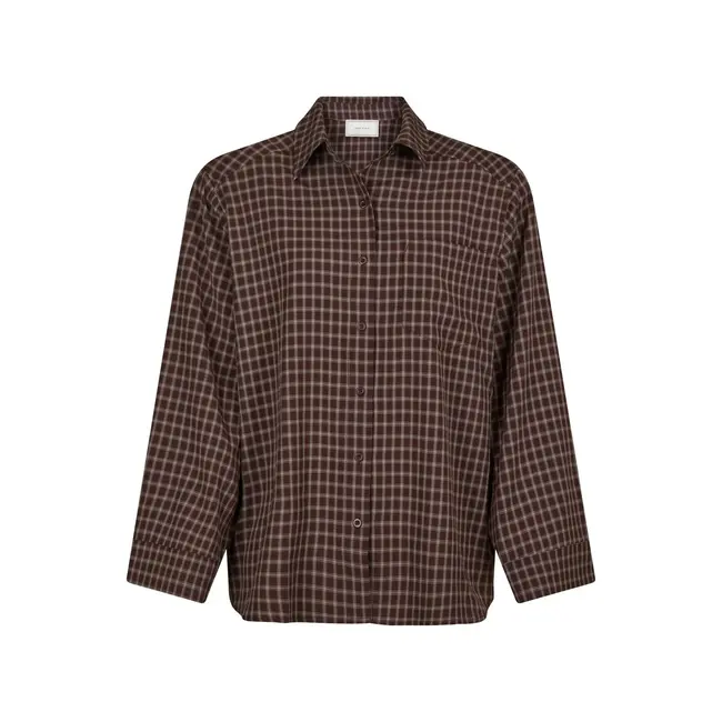 Neo Noir Anella Check Bloese 170207 345 - Chocolate Plum