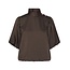 Neo Noir Parisa Heavy Sateen Blouse 170396 676 - Dark Brown
