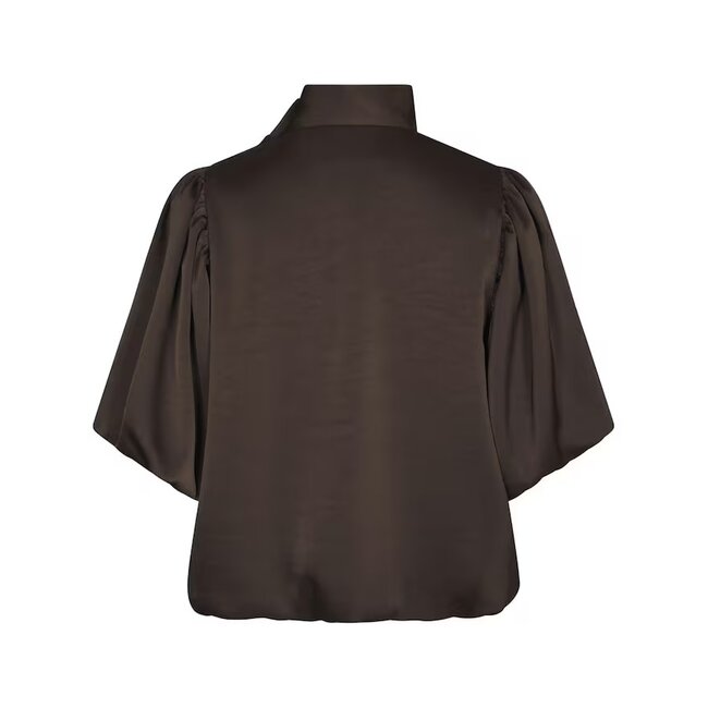 Neo Noir Parisa Heavy Sateen Blouse 170396 676 - Dark Brown