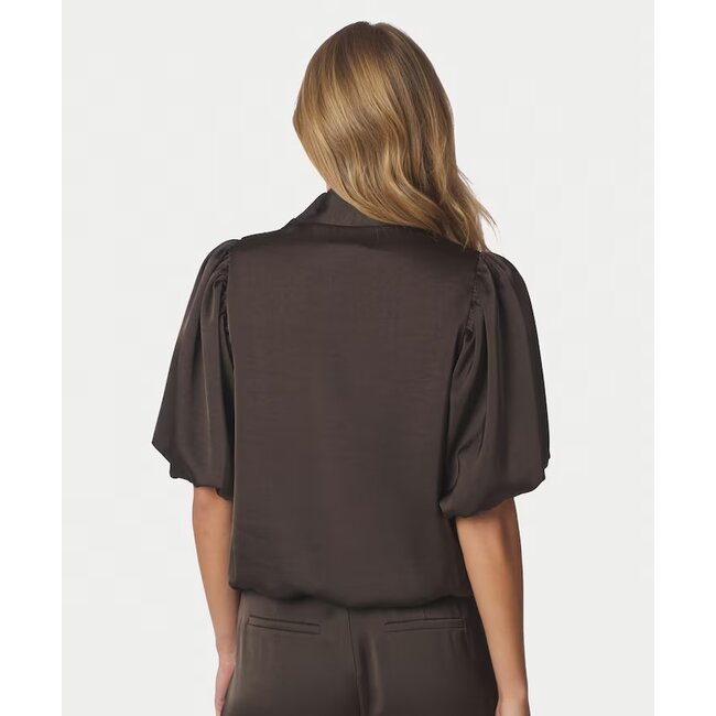 Neo Noir Parisa Heavy Sateen Blouse 170396 676 - Dark Brown