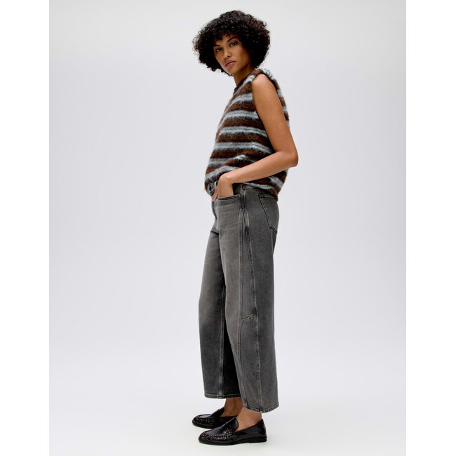 Opus Lolah Motion Barrel Jeans 10539314460106 70404 - Mid Grey