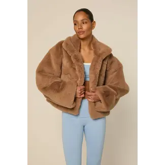 The Lola Club Bobbie-001 Faux Fur Jacket - Caramel