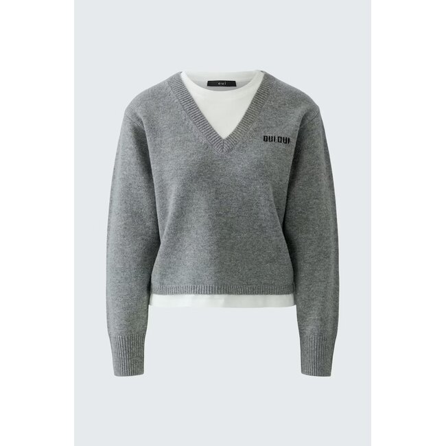 Oui 0098037 Pullover 9447 - Steel Grey