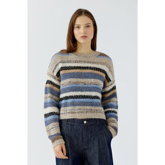 Oui 0098069 Pullover 0815 - Light Brown/Blue