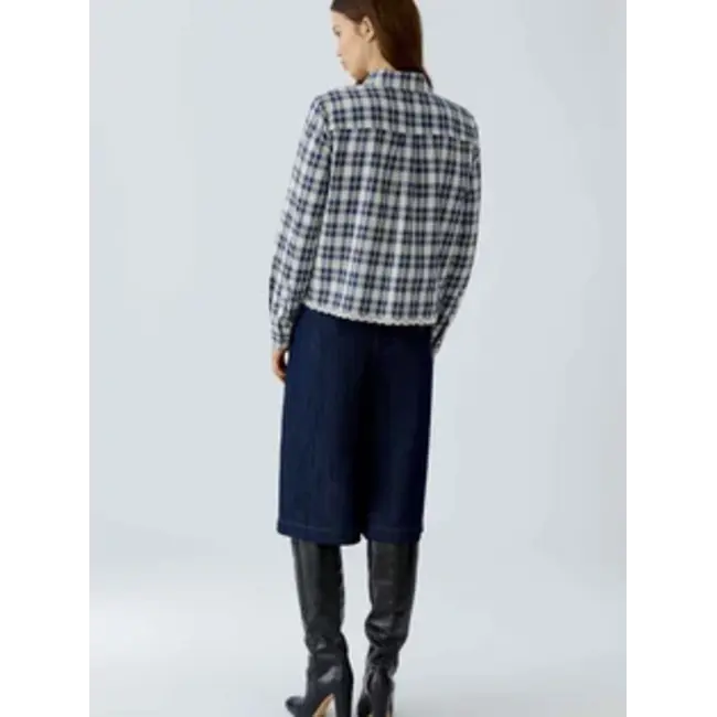 Oui 0100416 Blouse 0105 - White/Blue