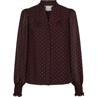 Neo Noir Astrida Dotted Blouse 170798 174 - Burgundy