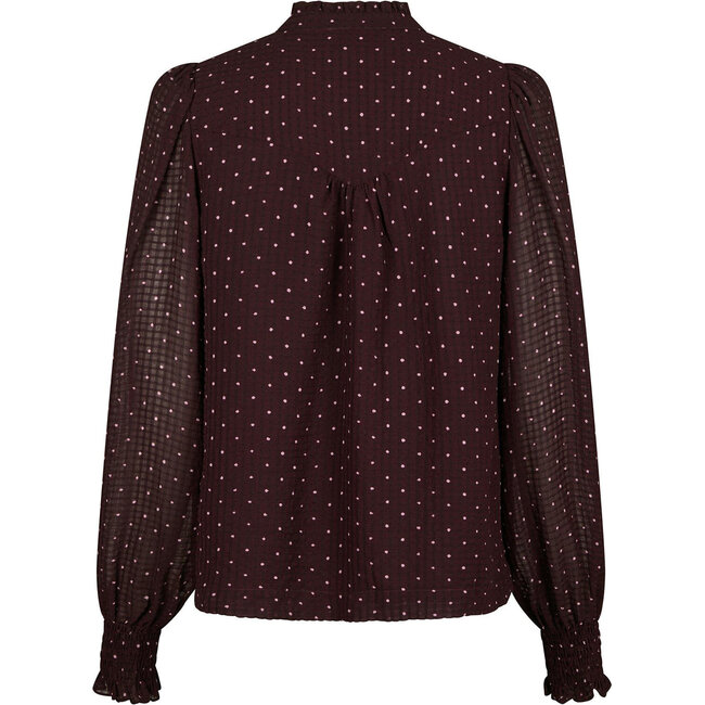 Neo Noir Astrida Dotted Blouse 170798 174 - Burgundy