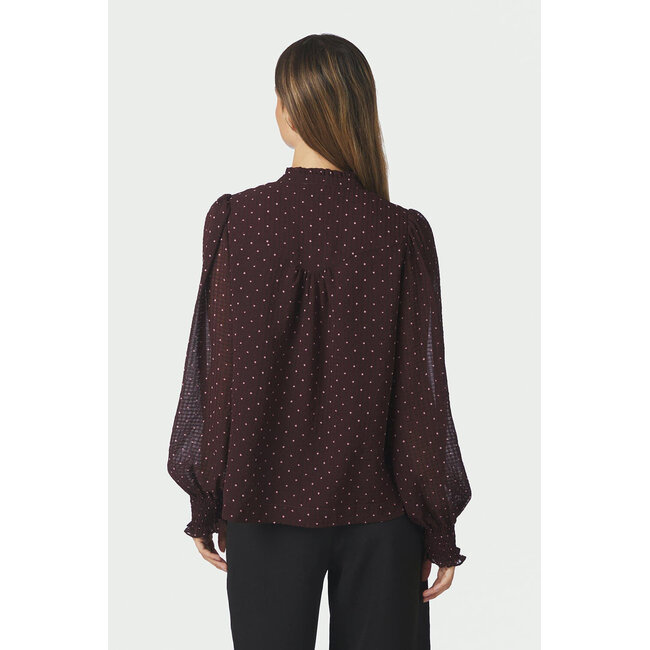 Neo Noir Astrida Dotted Blouse 170798 174 - Burgundy