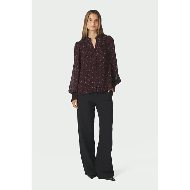 Neo Noir Astrida Dotted Blouse 170798 174 - Burgundy