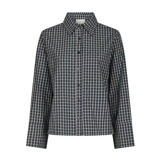 Neo Noir Drew Check Bedaz Blouse 170198 534 - Dark Blue