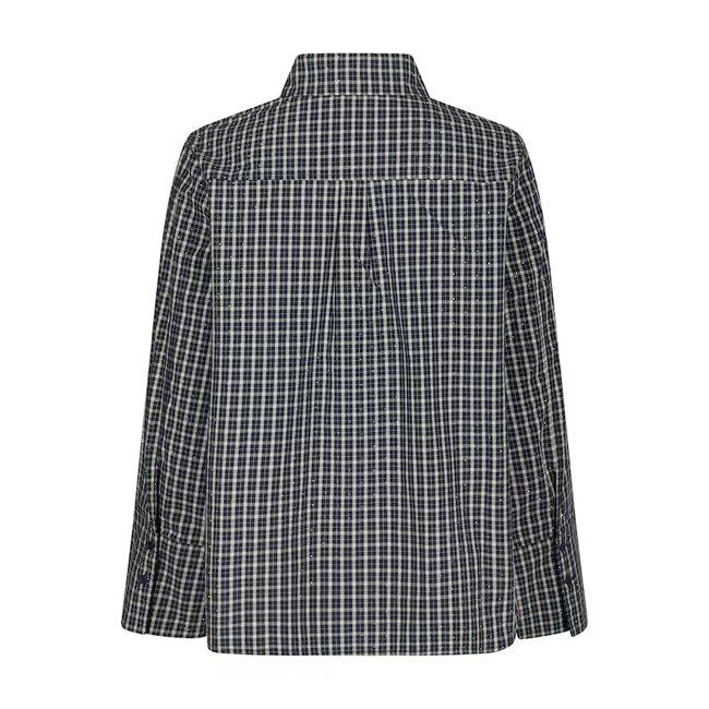 Neo Noir Drew Check Bedaz Blouse 170198 534 - Dark Blue
