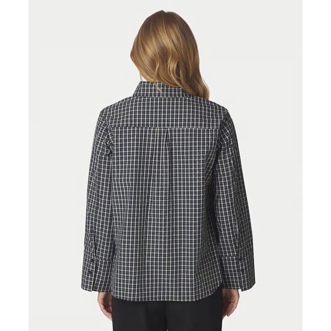 Neo Noir Drew Check Bedaz Blouse 170198 534 - Dark Blue
