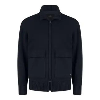 Wahts Stephens Cotton Merino Zip Cardigan K.696.CMFZC.0226 - Night Blue