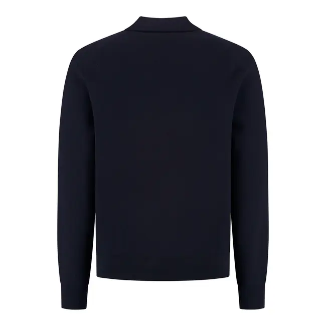 Wahts Crawford Cotton Merino Knit Buttoned Polo K.698.CMHKBP.0226 - Night Blue