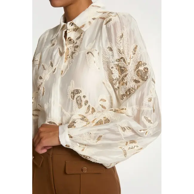 Aaiko  Rose Sequince Ten 536 Blouse 101979 110107 - Cream3