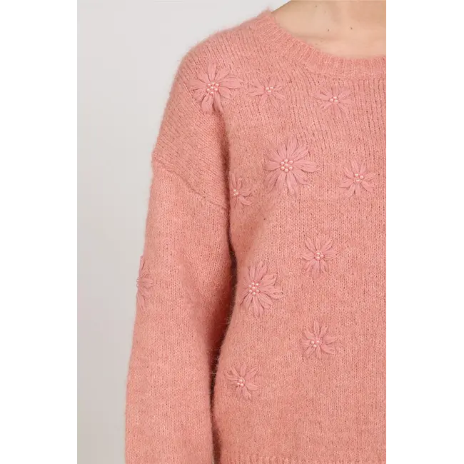 Nukus Konstanza Pullover Flower NKF03046 336 - Rose