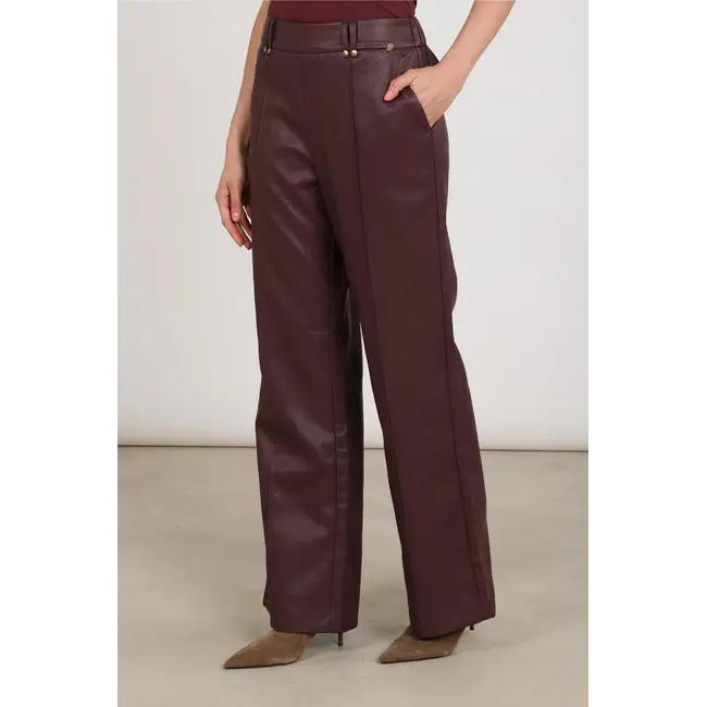 Nukus Jill Pants PU Straight Fit NKF09061 333 - Cherry