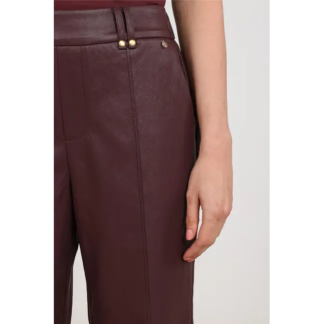 Nukus Jill Pants PU Straight Fit NKF09061 333 - Cherry