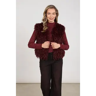 Nukus Mila Gilet Feather NKF08026 333 - Cherry
