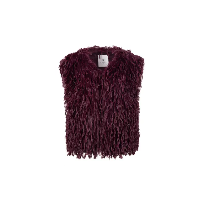 Nukus Mila Gilet Feather NKF08026 333 - Cherry