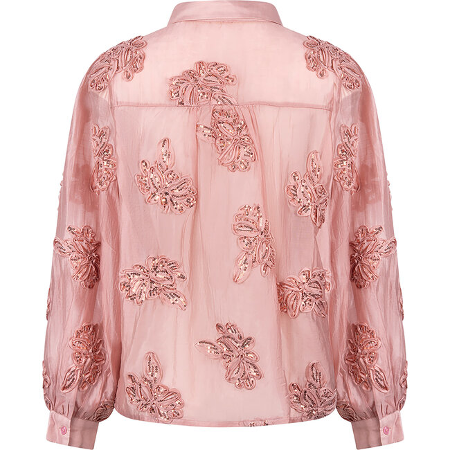 Nukus Antonella Blouse Paillet Flower NKF02156 336 - Rose