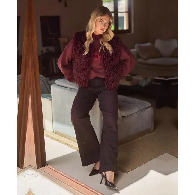 Nukus Abby Pants Denim Wide Leg NKF09092 333 - Cherry