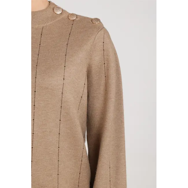 Nukus Molly Pullover Strass NKF03085 60 - Taupe