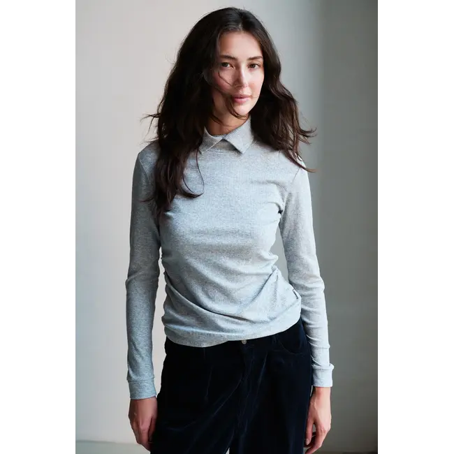 Penn&Ink W26F1990LTD Longsleeve Shirt - Grey Melange