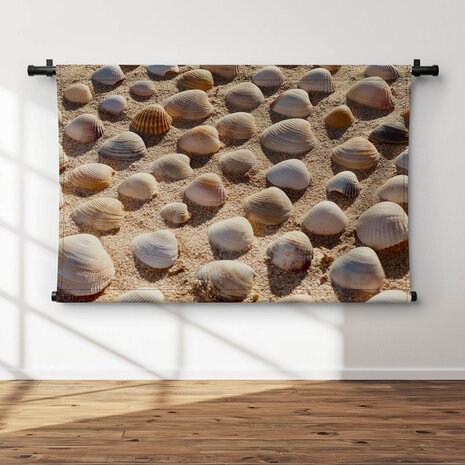 Close-up schelpen op het strand