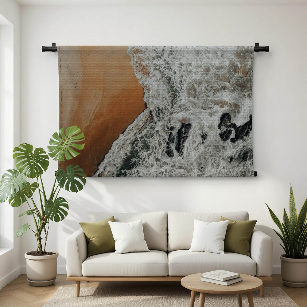 Zandstrand van boven