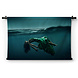 Abstract beeld van drijvende vrouw onder water
