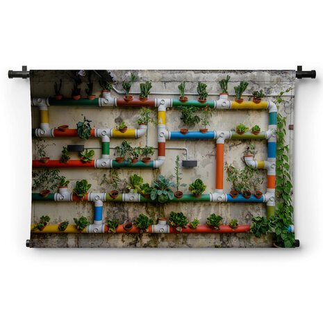 Kleurrijke buizen met planten