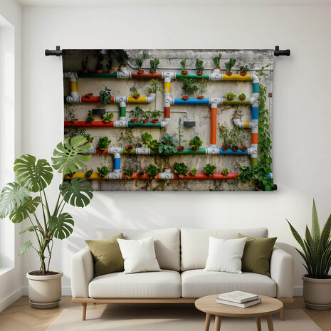 Kleurrijke buizen met planten