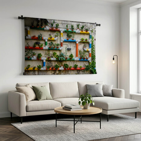Kleurrijke buizen met planten