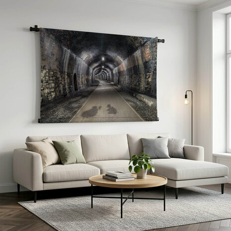 Tunnel met bijzondere stenen wand