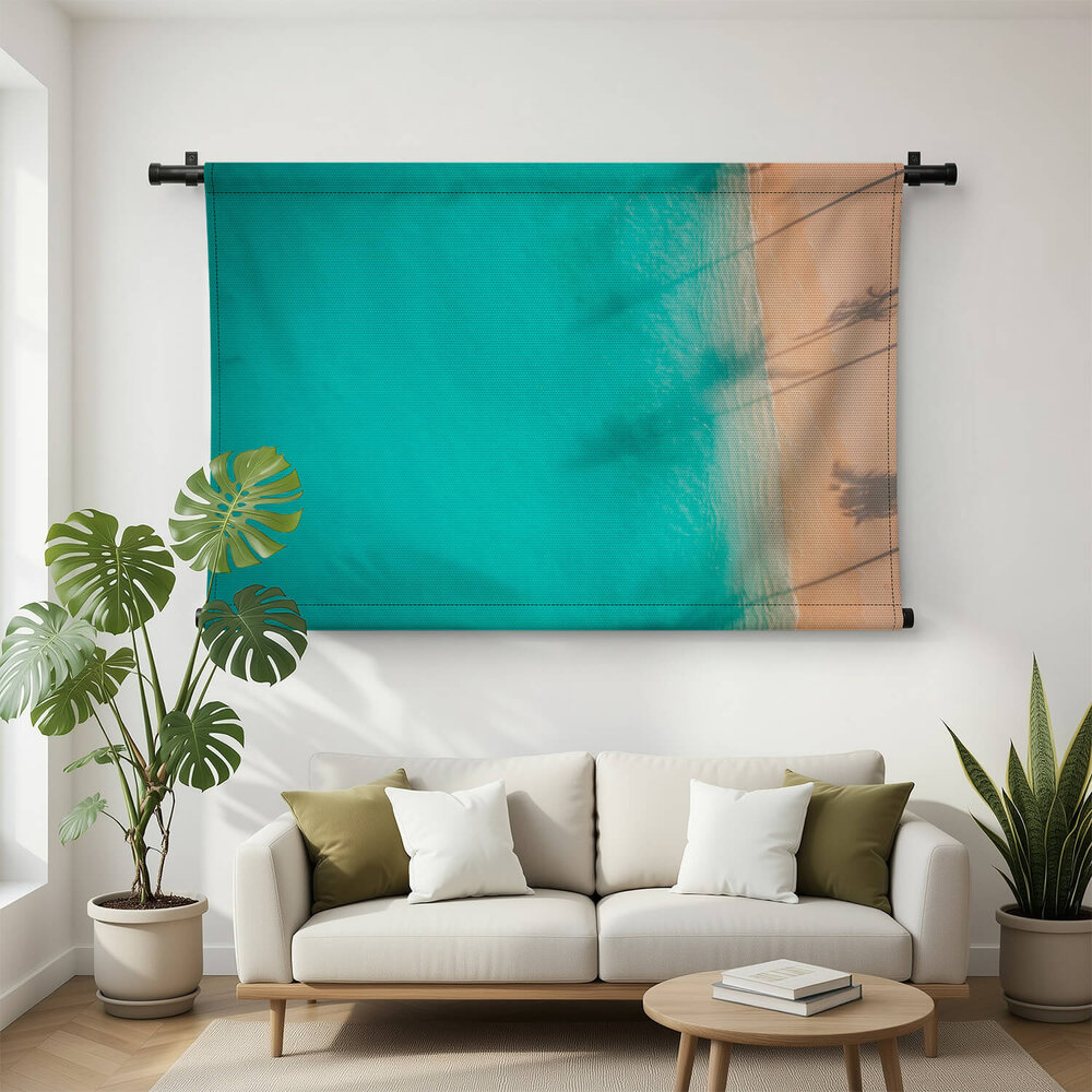 Turquoise oceaan van bovenaf
