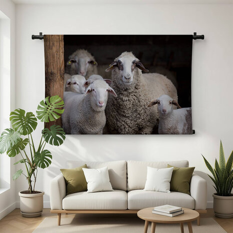 Schapen in de stal